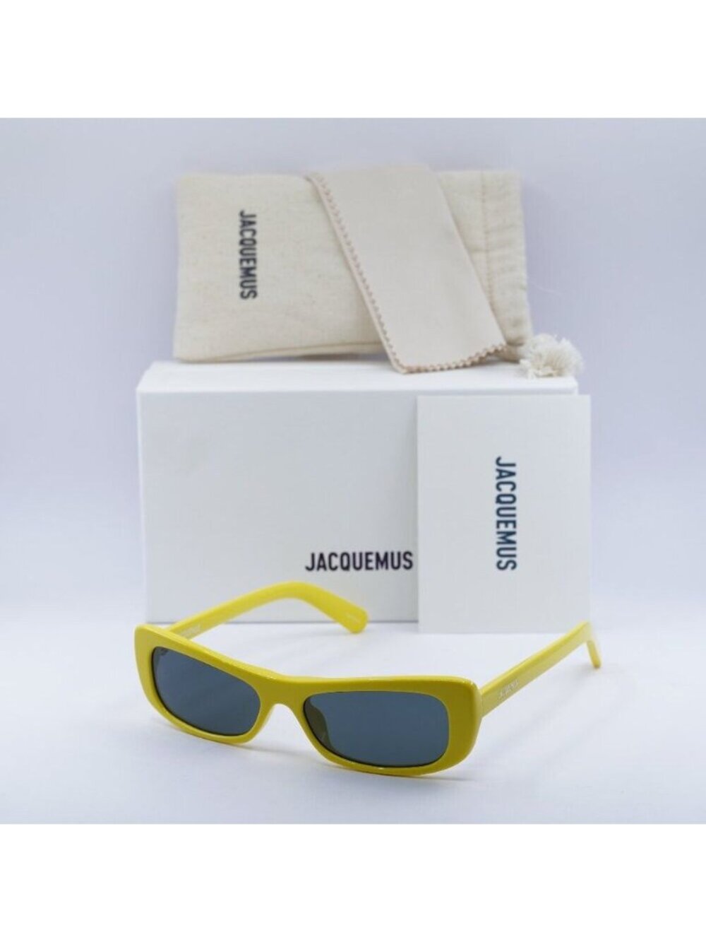 Jacquemus Capri Rectangular Sunglasses Yellow\Grey